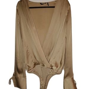 Marciano GuessLong Sleeve Bodysuit Blouse Sz Med